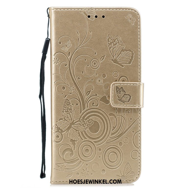 Samsung Galaxy A10 Hoesje Bescherming Siliconen Leren Etui, Samsung Galaxy A10 Hoesje Mobiele Telefoon Goud