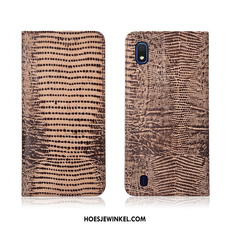 Samsung Galaxy A10 Hoesje Blauw Ster Mobiele Telefoon, Samsung Galaxy A10 Hoesje Echt Leer Schrobben