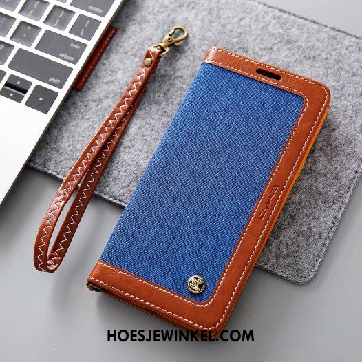 Samsung Galaxy A10 Hoesje Folio Leren Etui Blauw, Samsung Galaxy A10 Hoesje Nieuw All Inclusive