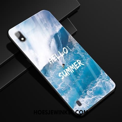 Samsung Galaxy A10 Hoesje Pas Glas Mobiele Telefoon, Samsung Galaxy A10 Hoesje Blauw Sterrenhemel