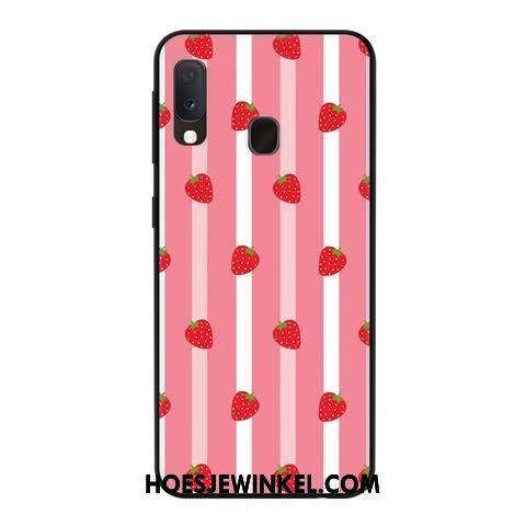 Samsung Galaxy A20e Hoesje Wind Hoes Net Red, Samsung Galaxy A20e Hoesje Ster Mobiele Telefoon