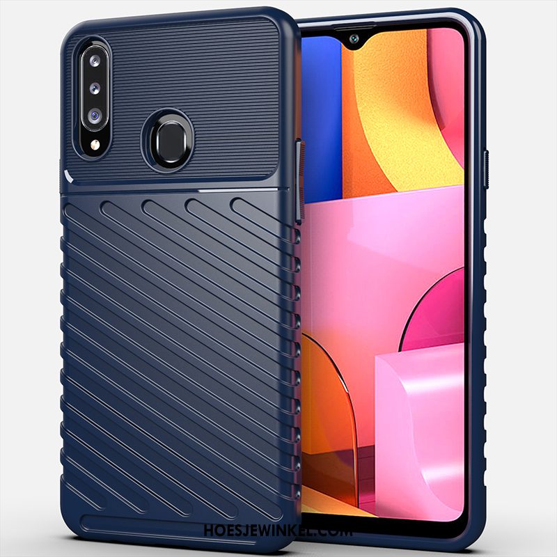 Samsung Galaxy A20s Hoesje All Inclusive Hoes Ster, Samsung Galaxy A20s Hoesje Siliconen Zwart