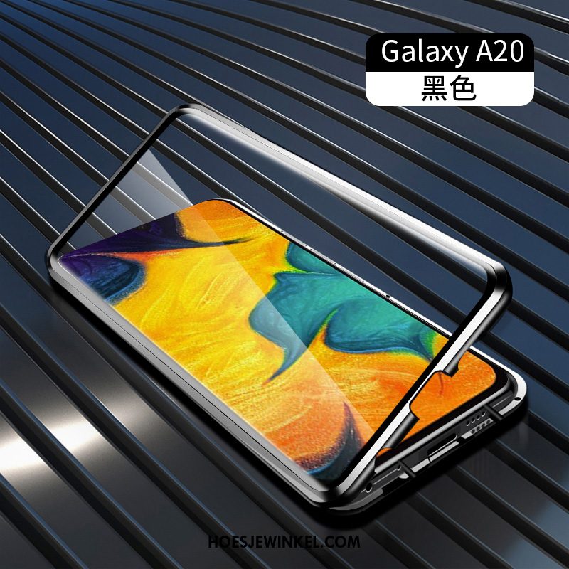 Samsung Galaxy A20s Hoesje Mobiele Telefoon Omkeerbaar Groen, Samsung Galaxy A20s Hoesje Ster Glas