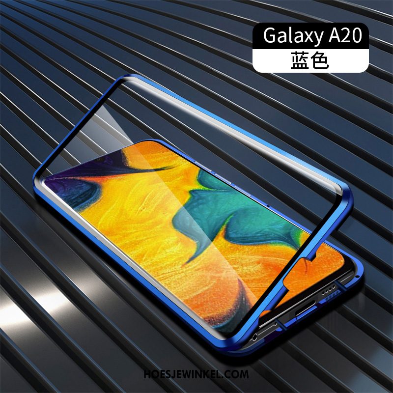 Samsung Galaxy A20s Hoesje Mobiele Telefoon Omkeerbaar Groen, Samsung Galaxy A20s Hoesje Ster Glas