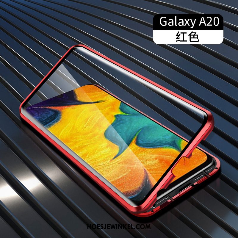 Samsung Galaxy A20s Hoesje Mobiele Telefoon Omkeerbaar Groen, Samsung Galaxy A20s Hoesje Ster Glas