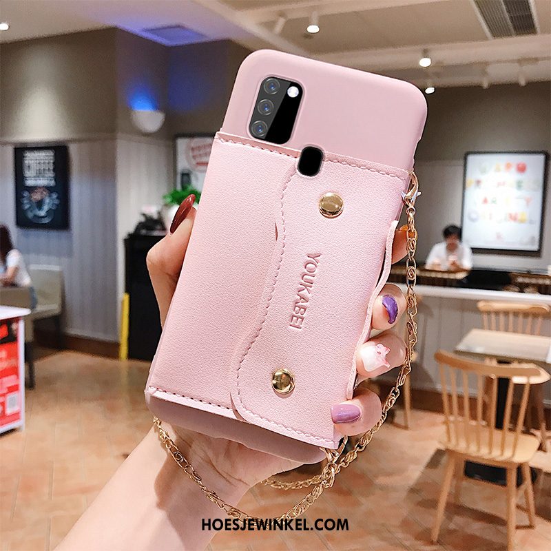 Samsung Galaxy A21s Hoesje Portemonnee Kaart Tas Hoes, Samsung Galaxy A21s Hoesje Siliconen Ster