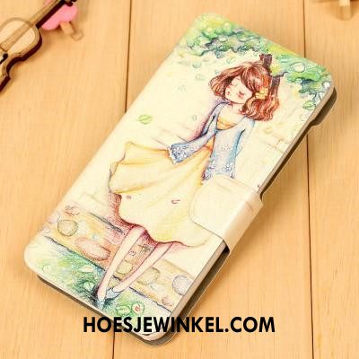 Samsung Galaxy A3 2016 Hoesje Groen Ster Hoes, Samsung Galaxy A3 2016 Hoesje Leren Etui Bescherming