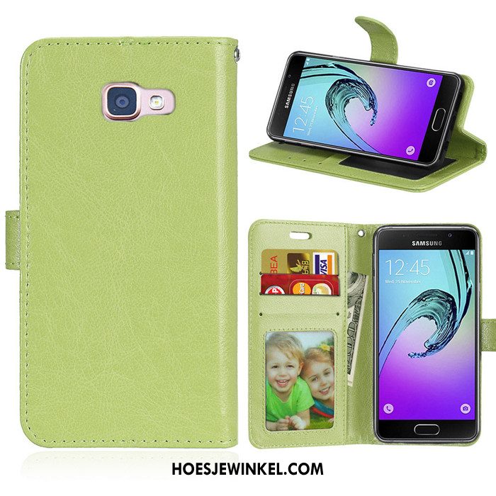 Samsung Galaxy A3 2016 Hoesje Portemonnee Zacht Groen, Samsung Galaxy A3 2016 Hoesje Ster Mobiele Telefoon