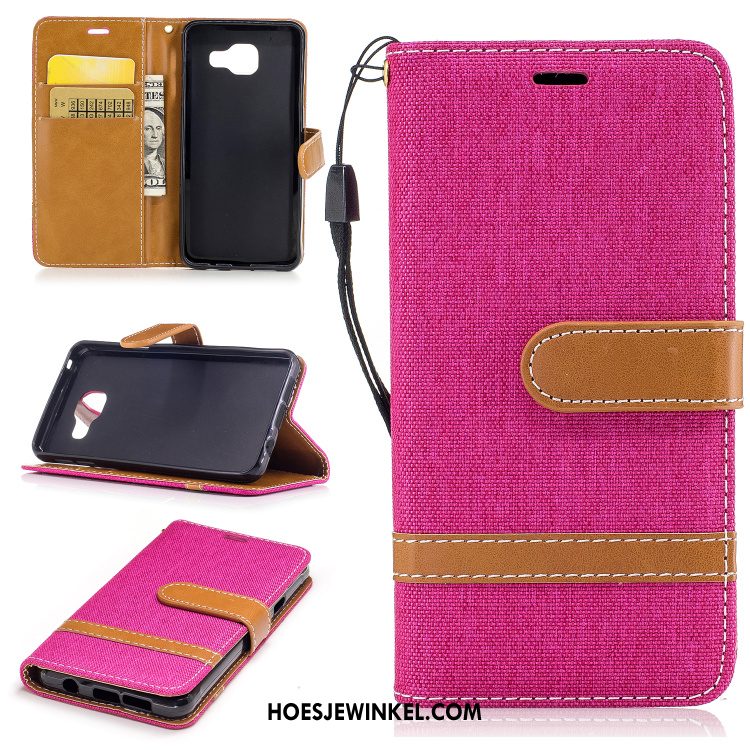 Samsung Galaxy A3 2016 Hoesje Purper Siliconen Folio, Samsung Galaxy A3 2016 Hoesje Zacht Kaart