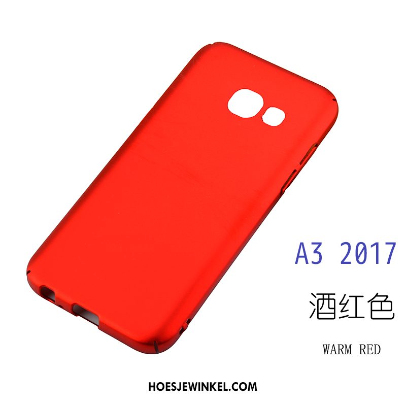 Samsung Galaxy A3 2017 Hoesje Hard Rood Schrobben, Samsung Galaxy A3 2017 Hoesje All Inclusive Mobiele Telefoon