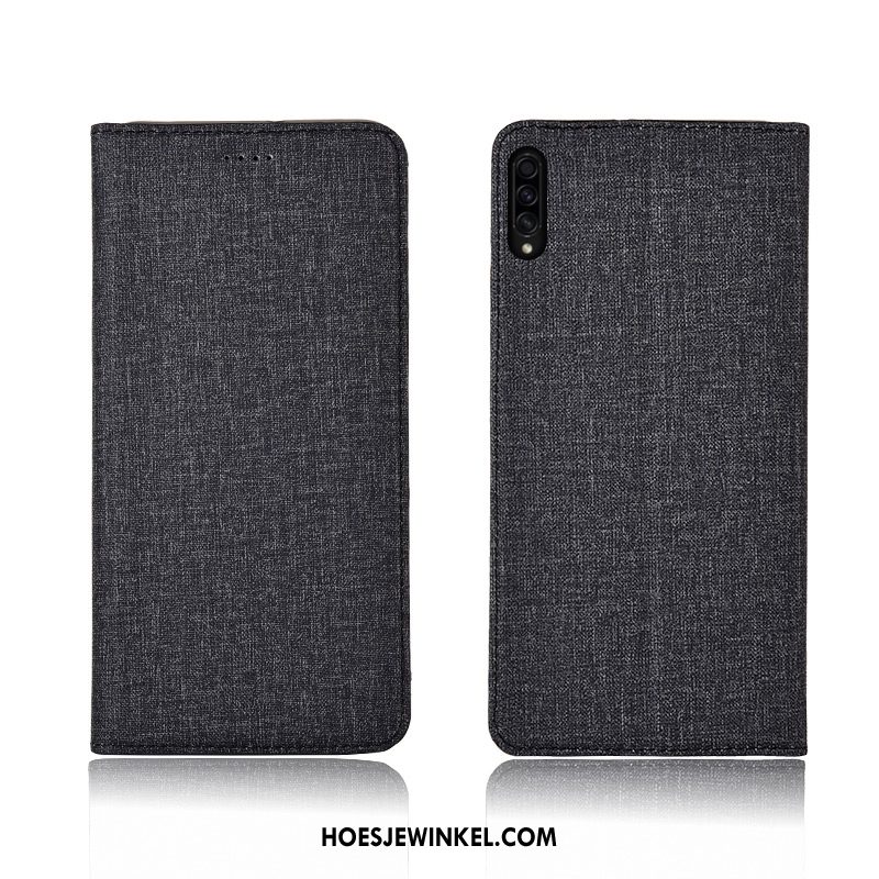 Samsung Galaxy A30s Hoesje Leren Etui Ster Folio, Samsung Galaxy A30s Hoesje Blauw Mobiele Telefoon