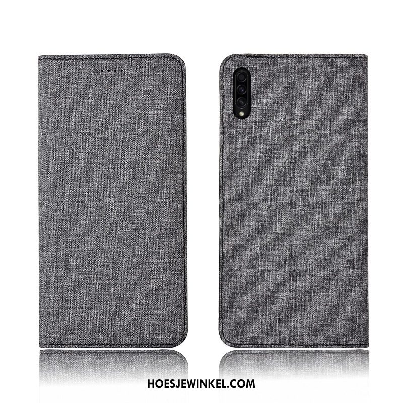 Samsung Galaxy A30s Hoesje Leren Etui Ster Folio, Samsung Galaxy A30s Hoesje Blauw Mobiele Telefoon