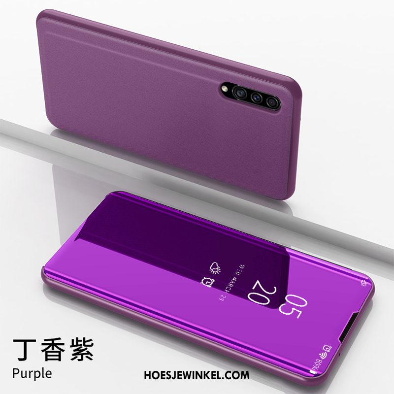 Samsung Galaxy A30s Hoesje Plating Ondersteuning Mobiele Telefoon, Samsung Galaxy A30s Hoesje All Inclusive Purper