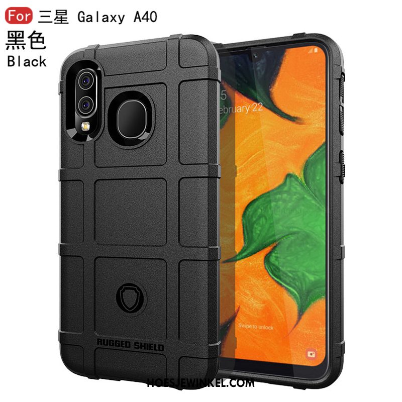 Samsung Galaxy A40 Hoesje Anti-fall Zwart Scheppend, Samsung Galaxy A40 Hoesje Bescherming Mobiele Telefoon