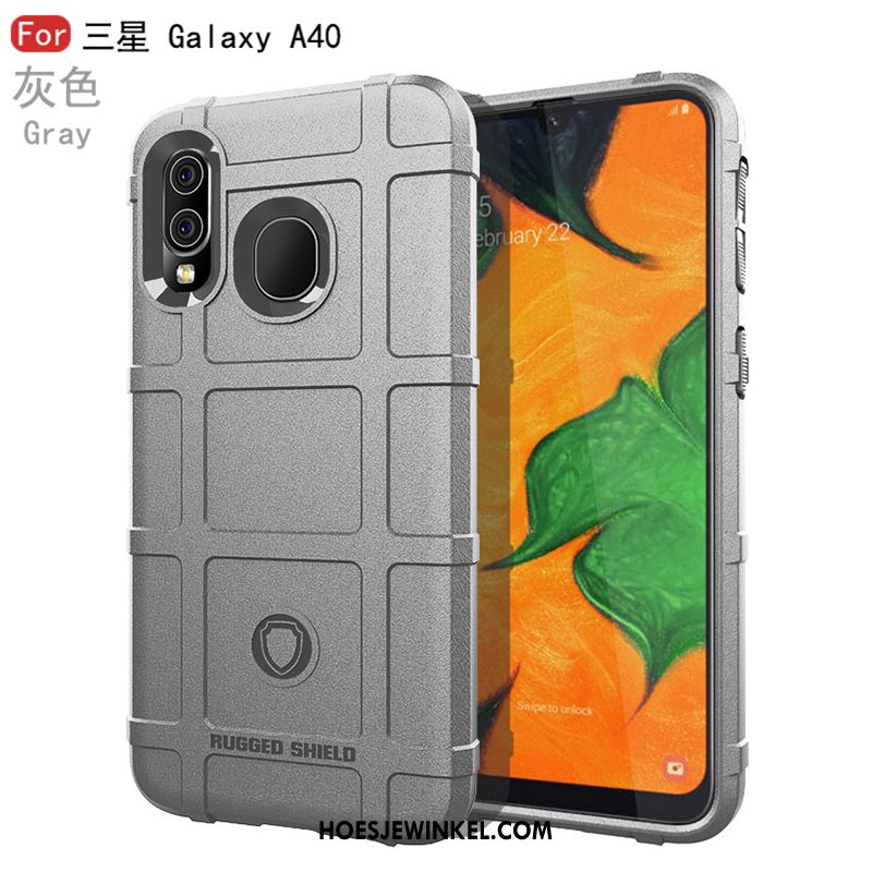 Samsung Galaxy A40 Hoesje Anti-fall Zwart Scheppend, Samsung Galaxy A40 Hoesje Bescherming Mobiele Telefoon