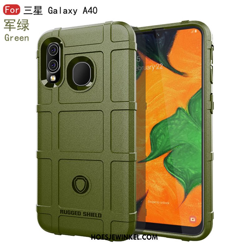 Samsung Galaxy A40 Hoesje Anti-fall Zwart Scheppend, Samsung Galaxy A40 Hoesje Bescherming Mobiele Telefoon