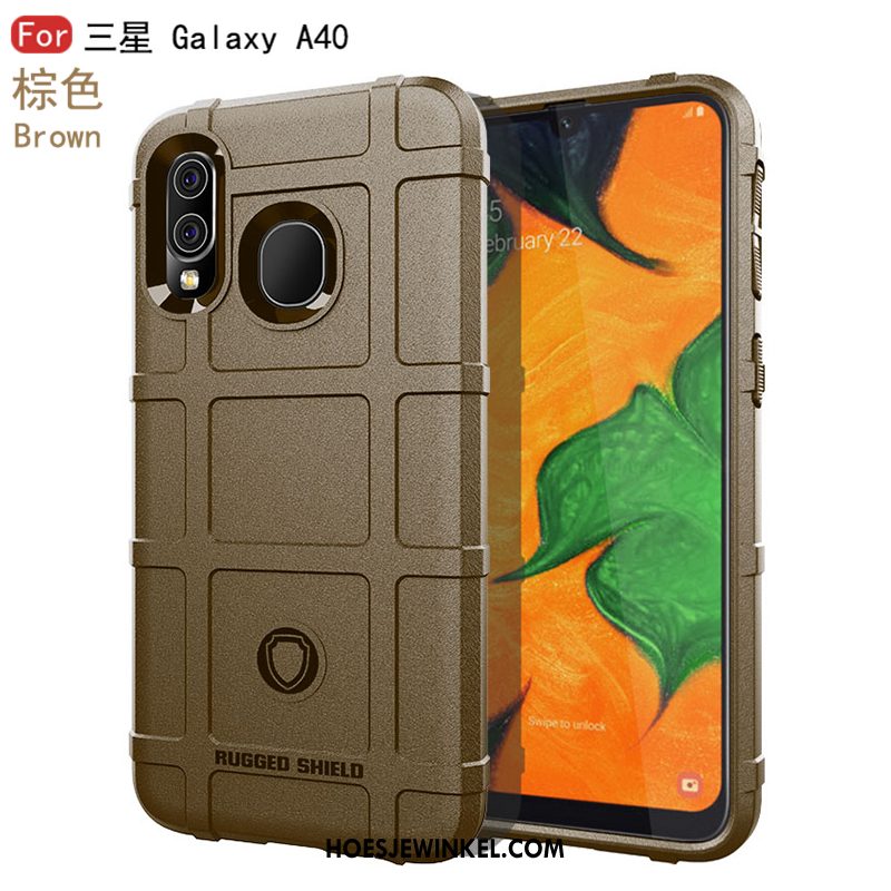 Samsung Galaxy A40 Hoesje Anti-fall Zwart Scheppend, Samsung Galaxy A40 Hoesje Bescherming Mobiele Telefoon