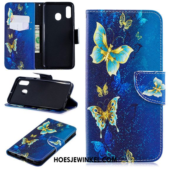 Samsung Galaxy A40 Hoesje Ster Mobiele Telefoon Hoes, Samsung Galaxy A40 Hoesje Clamshell Leren Etui