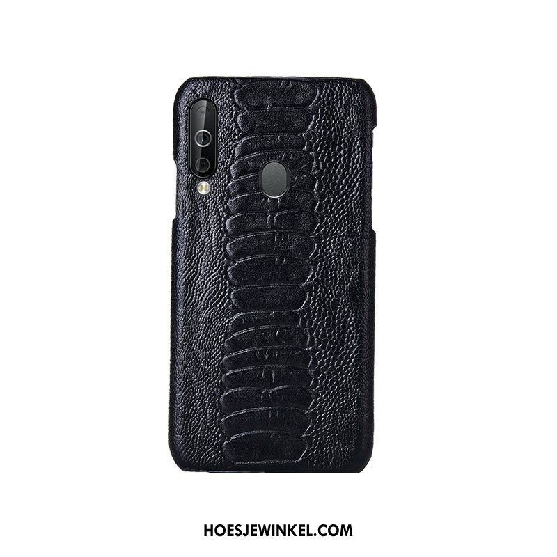 Samsung Galaxy A40s Hoesje Achterklep Echt Leer Bescherming, Samsung Galaxy A40s Hoesje Mobiele Telefoon Luxe Braun