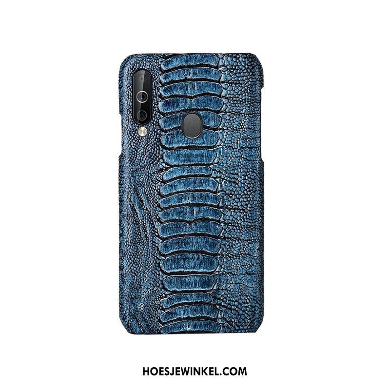 Samsung Galaxy A40s Hoesje Achterklep Echt Leer Bescherming, Samsung Galaxy A40s Hoesje Mobiele Telefoon Luxe Braun