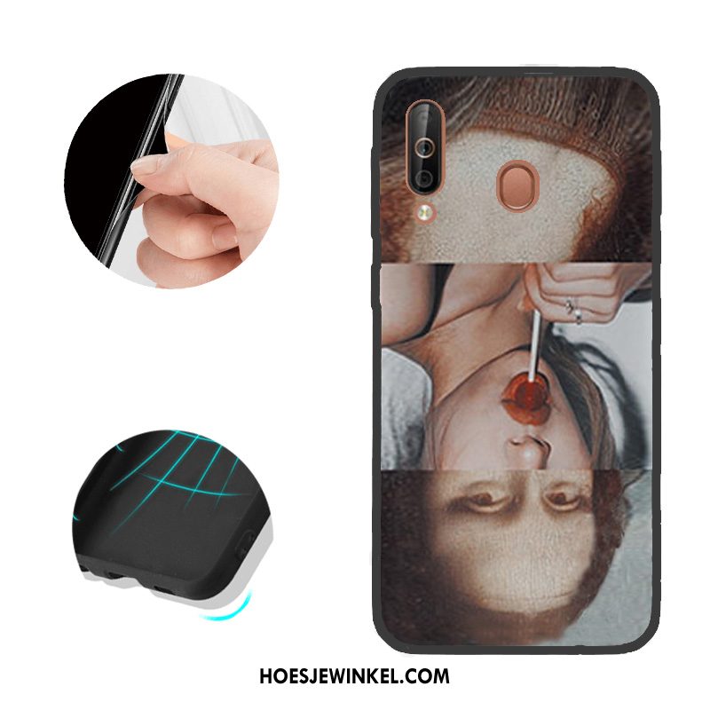 Samsung Galaxy A40s Hoesje Mobiele Telefoon Hoes Rood, Samsung Galaxy A40s Hoesje Ster Patroon