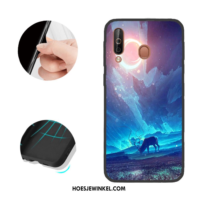 Samsung Galaxy A40s Hoesje Mobiele Telefoon Hoes Rood, Samsung Galaxy A40s Hoesje Ster Patroon