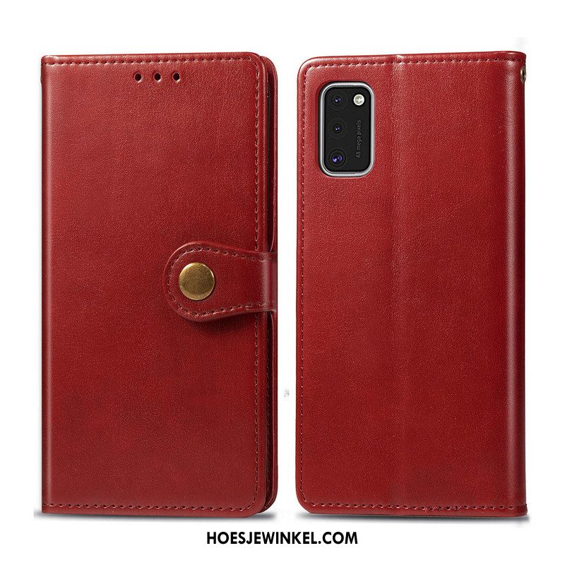 Samsung Galaxy A41 Hoesje Bedrijf Mobiele Telefoon Effen Kleur, Samsung Galaxy A41 Hoesje Leren Etui Folio