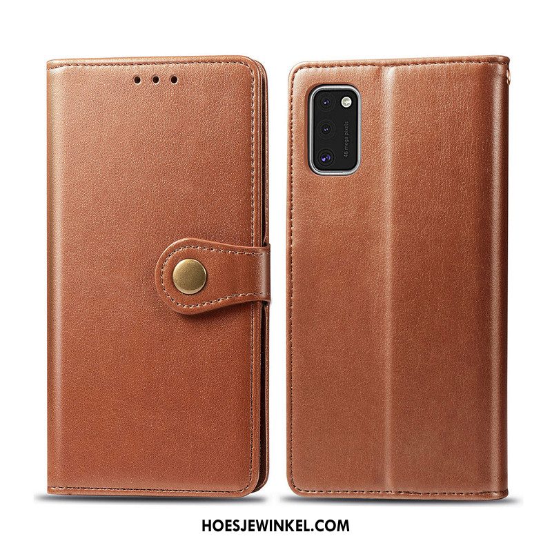 Samsung Galaxy A41 Hoesje Bedrijf Mobiele Telefoon Effen Kleur, Samsung Galaxy A41 Hoesje Leren Etui Folio