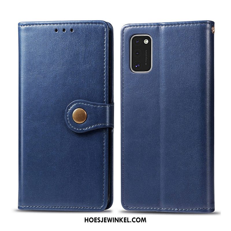 Samsung Galaxy A41 Hoesje Bedrijf Mobiele Telefoon Effen Kleur, Samsung Galaxy A41 Hoesje Leren Etui Folio