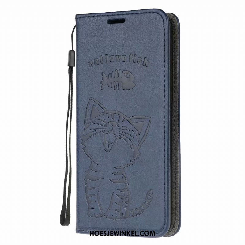 Samsung Galaxy A41 Hoesje Kaart Anti-fall Leren Etui, Samsung Galaxy A41 Hoesje Clamshell Grijs