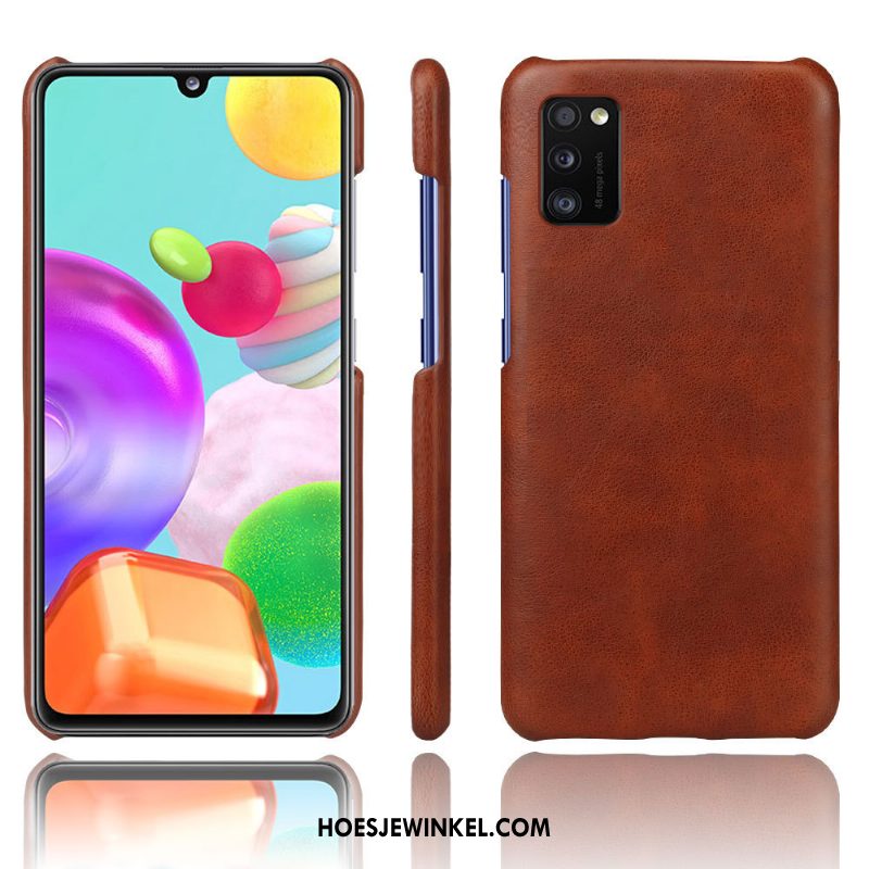 Samsung Galaxy A41 Hoesje Leer Kwaliteit Oranje, Samsung Galaxy A41 Hoesje Lichte En Dun Mobiele Telefoon