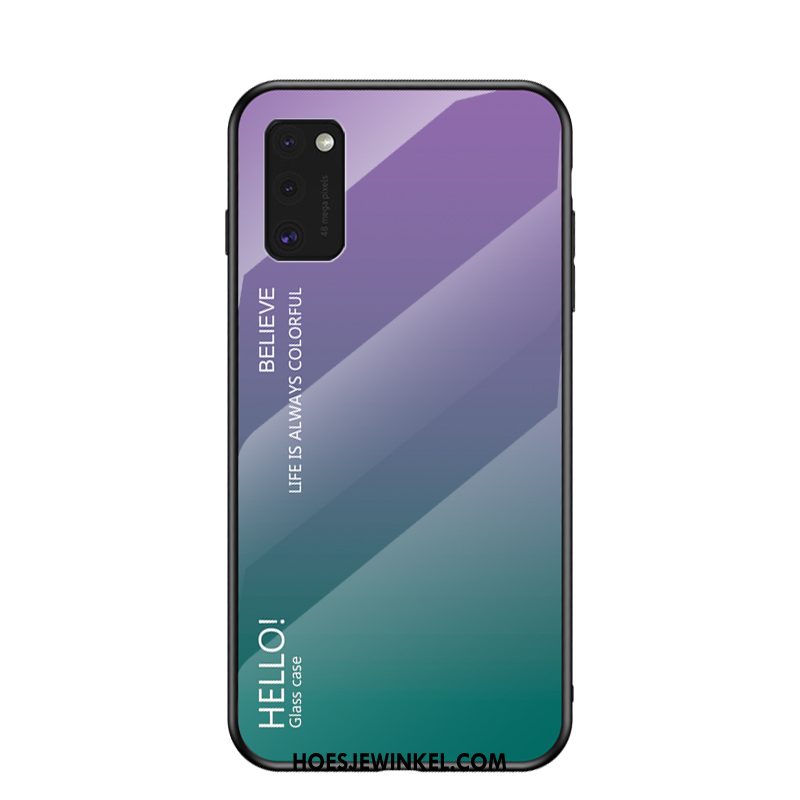 Samsung Galaxy A41 Hoesje Nieuw Glas Geschilderd, Samsung Galaxy A41 Hoesje Trendy Merk Anti-fall