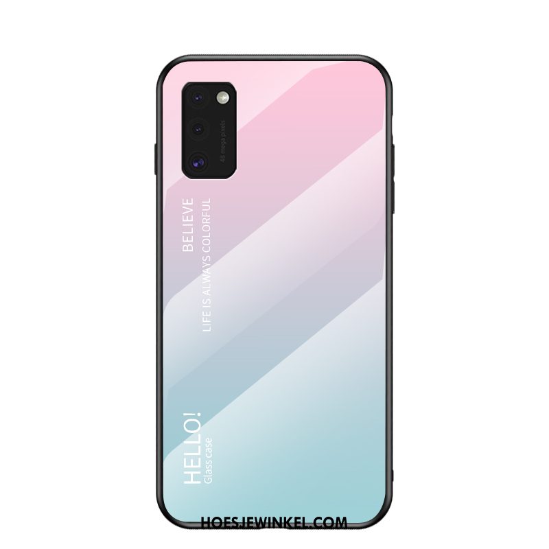 Samsung Galaxy A41 Hoesje Nieuw Glas Geschilderd, Samsung Galaxy A41 Hoesje Trendy Merk Anti-fall