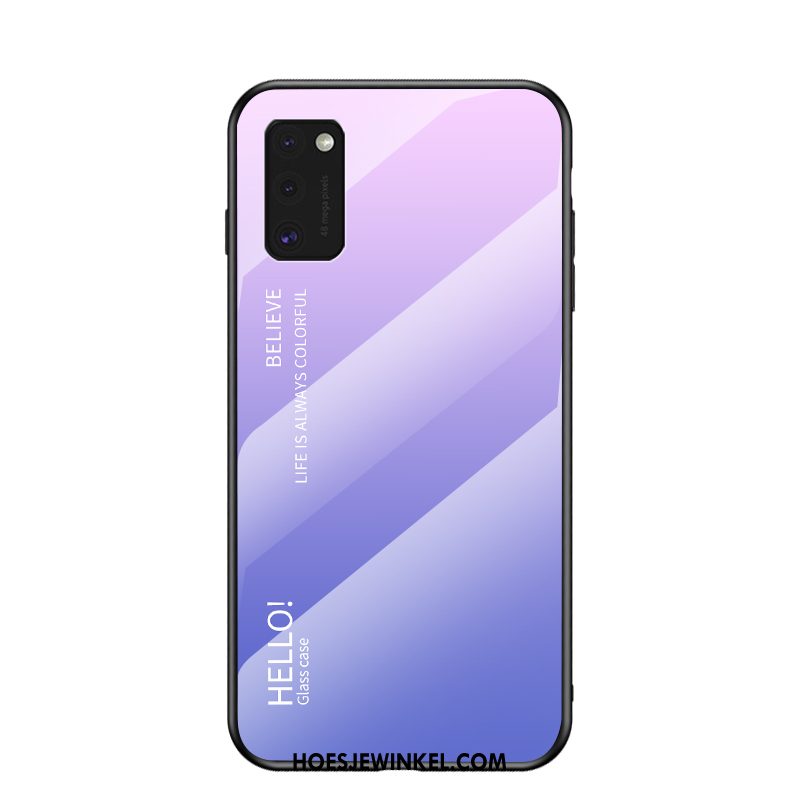 Samsung Galaxy A41 Hoesje Nieuw Glas Geschilderd, Samsung Galaxy A41 Hoesje Trendy Merk Anti-fall