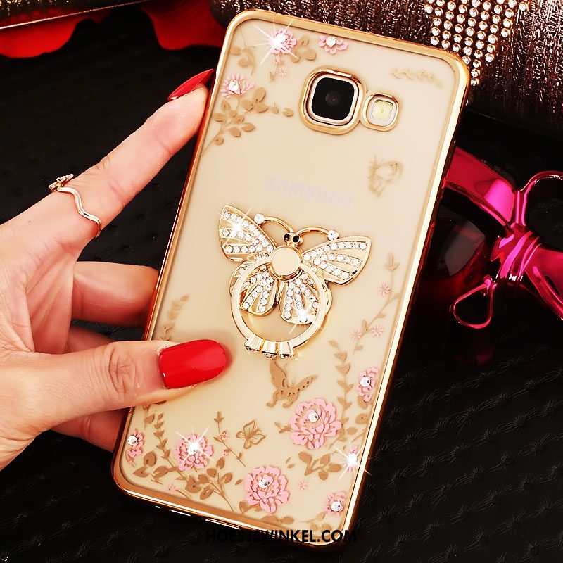 Samsung Galaxy A5 2016 Hoesje Rose Goud Siliconen Met Strass, Samsung Galaxy A5 2016 Hoesje Bescherming Dun