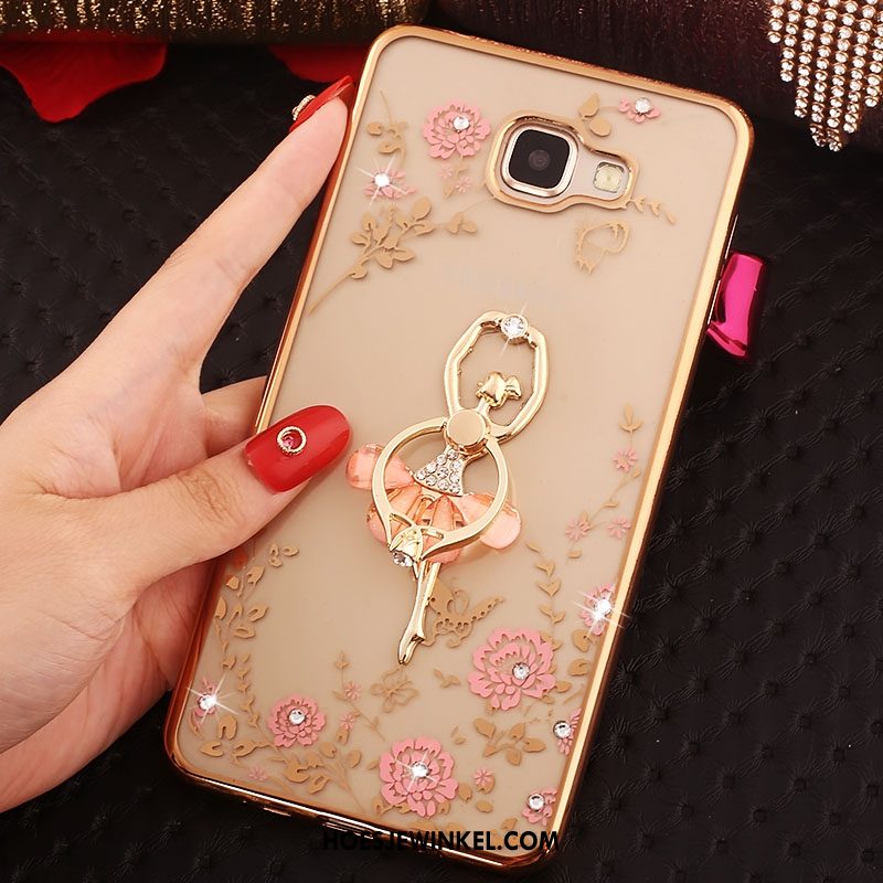 Samsung Galaxy A5 2016 Hoesje Roze Rose Goud Ring, Samsung Galaxy A5 2016 Hoesje Siliconen Zacht
