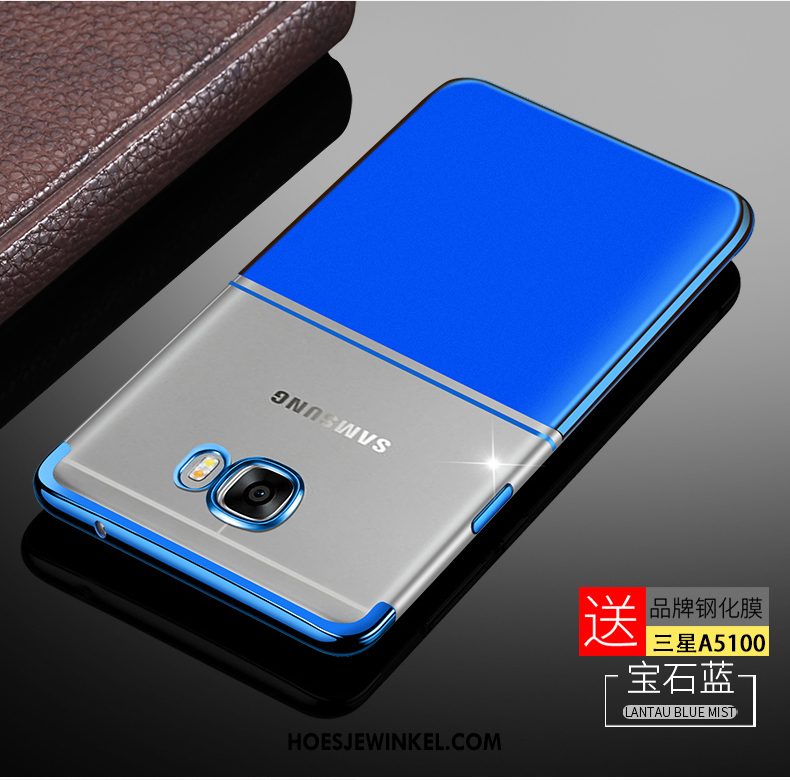 Samsung Galaxy A5 2016 Hoesje Zacht Schrobben Blauw, Samsung Galaxy A5 2016 Hoesje All Inclusive Dun