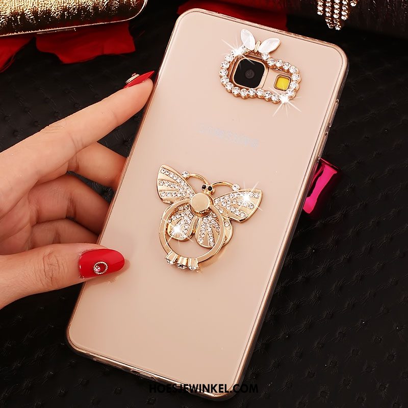 Samsung Galaxy A5 2017 Hoesje Mode Met Strass Ring, Samsung Galaxy A5 2017 Hoesje Rose Goud Ster