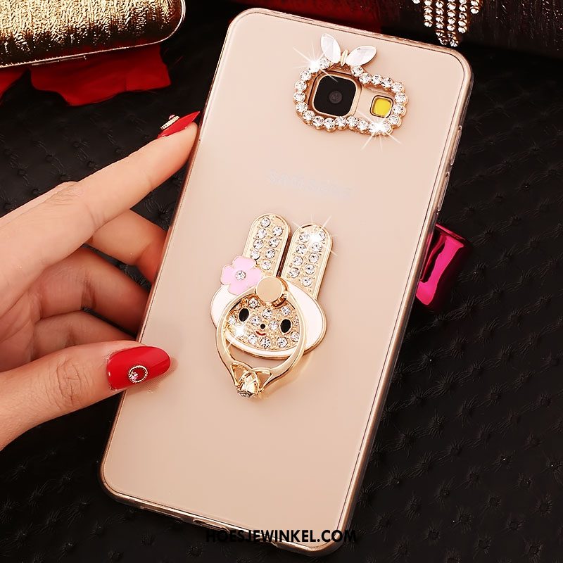 Samsung Galaxy A5 2017 Hoesje Mode Met Strass Ring, Samsung Galaxy A5 2017 Hoesje Rose Goud Ster