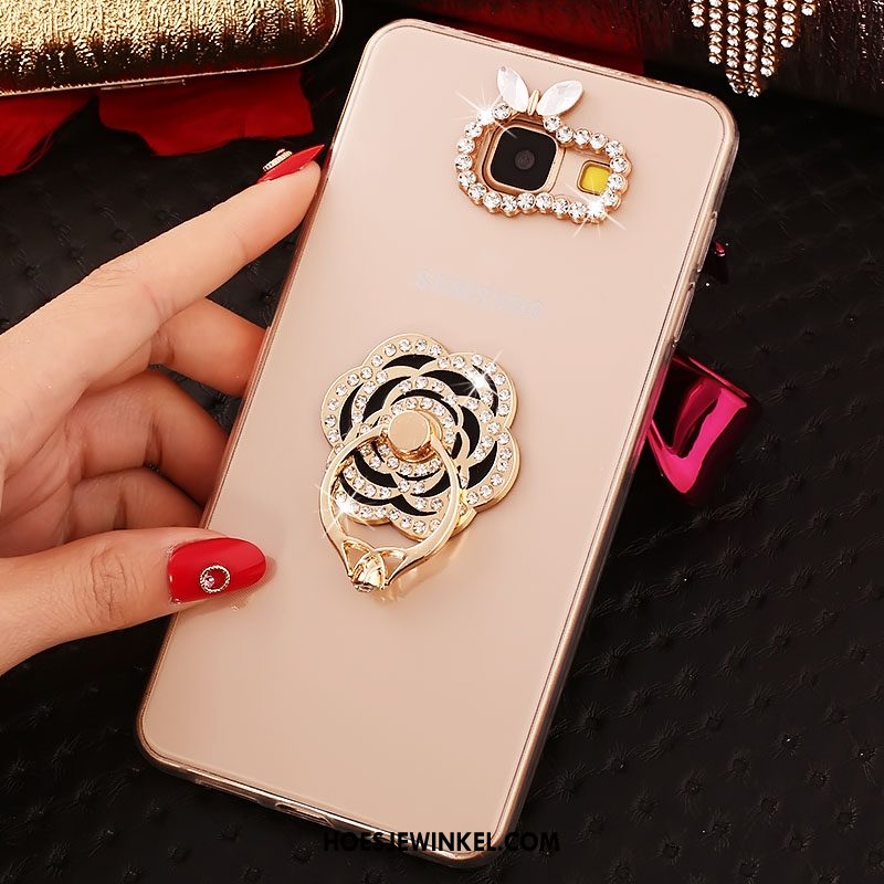 Samsung Galaxy A5 2017 Hoesje Mode Met Strass Ring, Samsung Galaxy A5 2017 Hoesje Rose Goud Ster