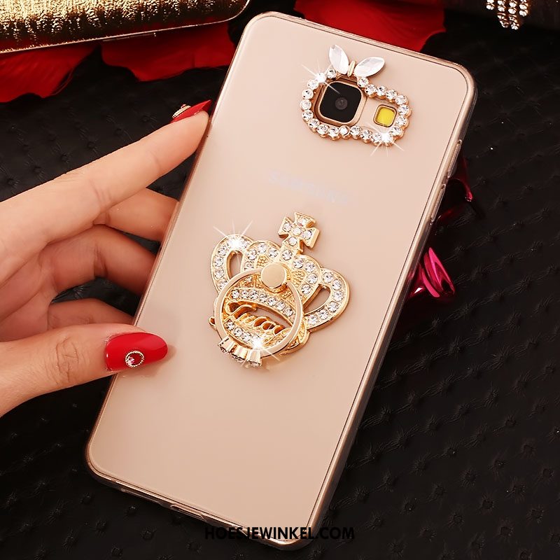 Samsung Galaxy A5 2017 Hoesje Mode Met Strass Ring, Samsung Galaxy A5 2017 Hoesje Rose Goud Ster