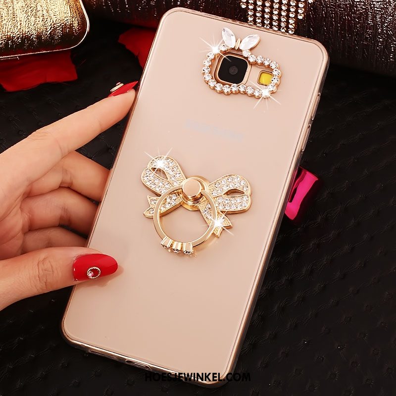Samsung Galaxy A5 2017 Hoesje Mode Met Strass Ring, Samsung Galaxy A5 2017 Hoesje Rose Goud Ster