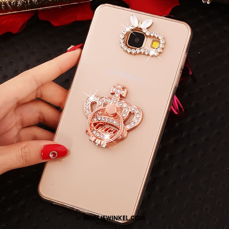 Samsung Galaxy A5 2017 Hoesje Mode Met Strass Ring, Samsung Galaxy A5 2017 Hoesje Rose Goud Ster