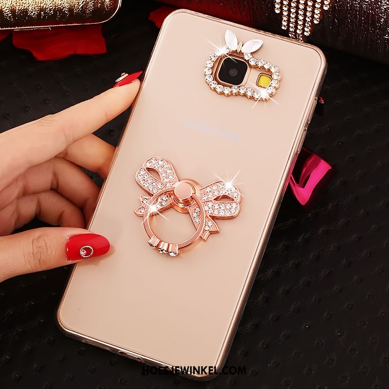 Samsung Galaxy A5 2017 Hoesje Mode Met Strass Ring, Samsung Galaxy A5 2017 Hoesje Rose Goud Ster