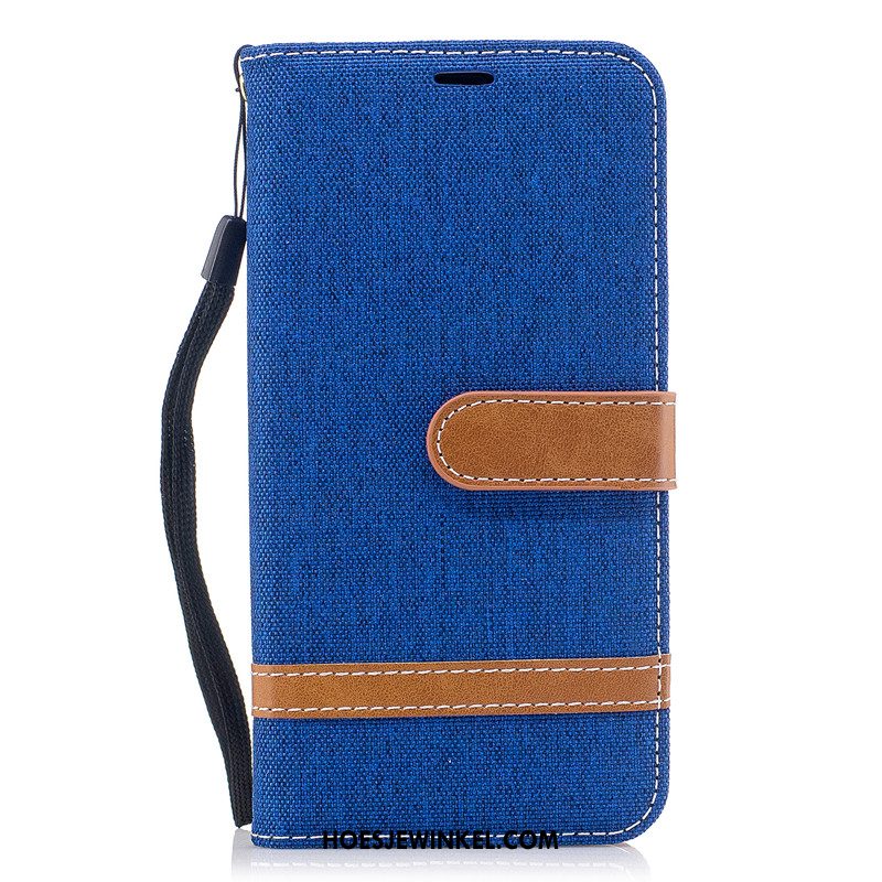 Samsung Galaxy A50 Hoesje Denim Folio Mobiele Telefoon, Samsung Galaxy A50 Hoesje Hoes Blauw