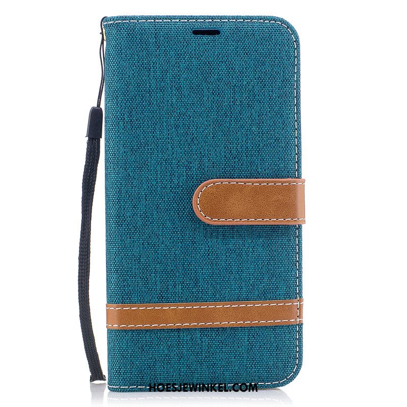 Samsung Galaxy A50 Hoesje Denim Folio Mobiele Telefoon, Samsung Galaxy A50 Hoesje Hoes Blauw