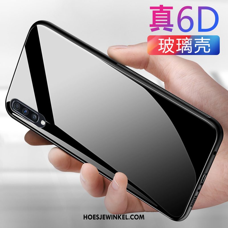 Samsung Galaxy A50 Hoesje Glas Persoonlijk Trendy Merk, Samsung Galaxy A50 Hoesje Bescherming Effen Kleur