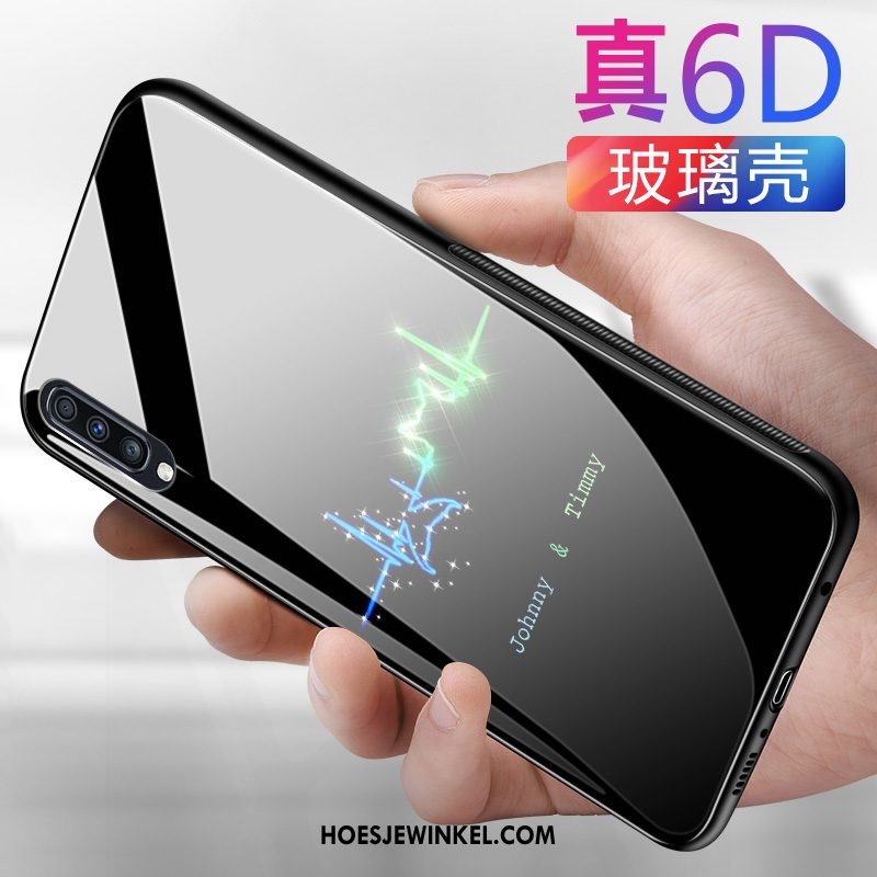 Samsung Galaxy A50 Hoesje Glas Persoonlijk Trendy Merk, Samsung Galaxy A50 Hoesje Bescherming Effen Kleur
