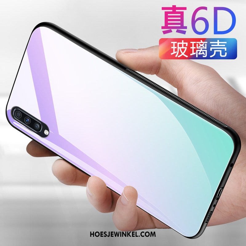 Samsung Galaxy A50 Hoesje Glas Persoonlijk Trendy Merk, Samsung Galaxy A50 Hoesje Bescherming Effen Kleur