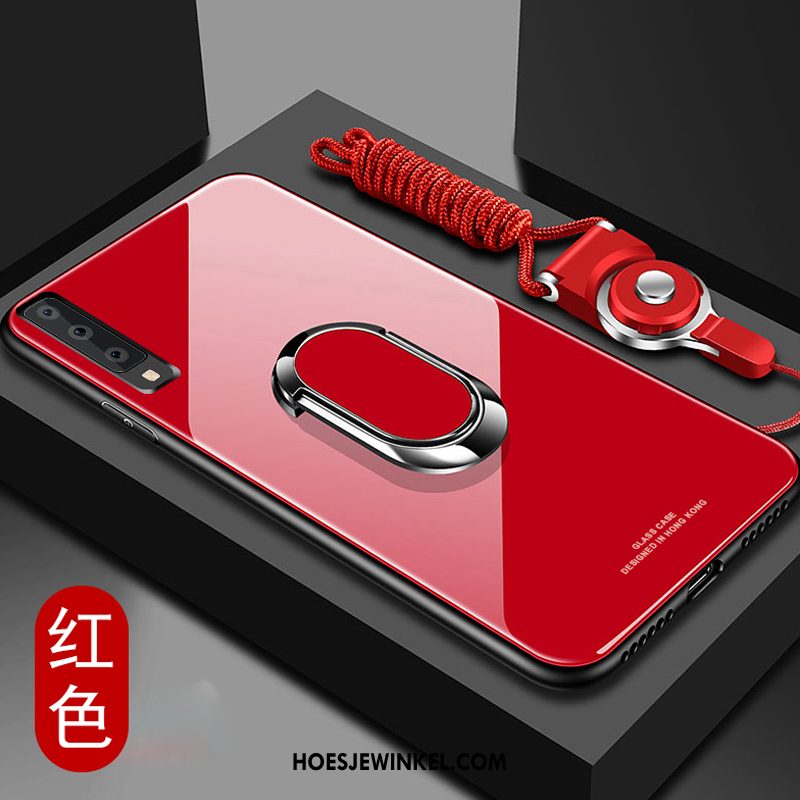 Samsung Galaxy A50 Hoesje Glas Wit Ster, Samsung Galaxy A50 Hoesje Hoes Mobiele Telefoon